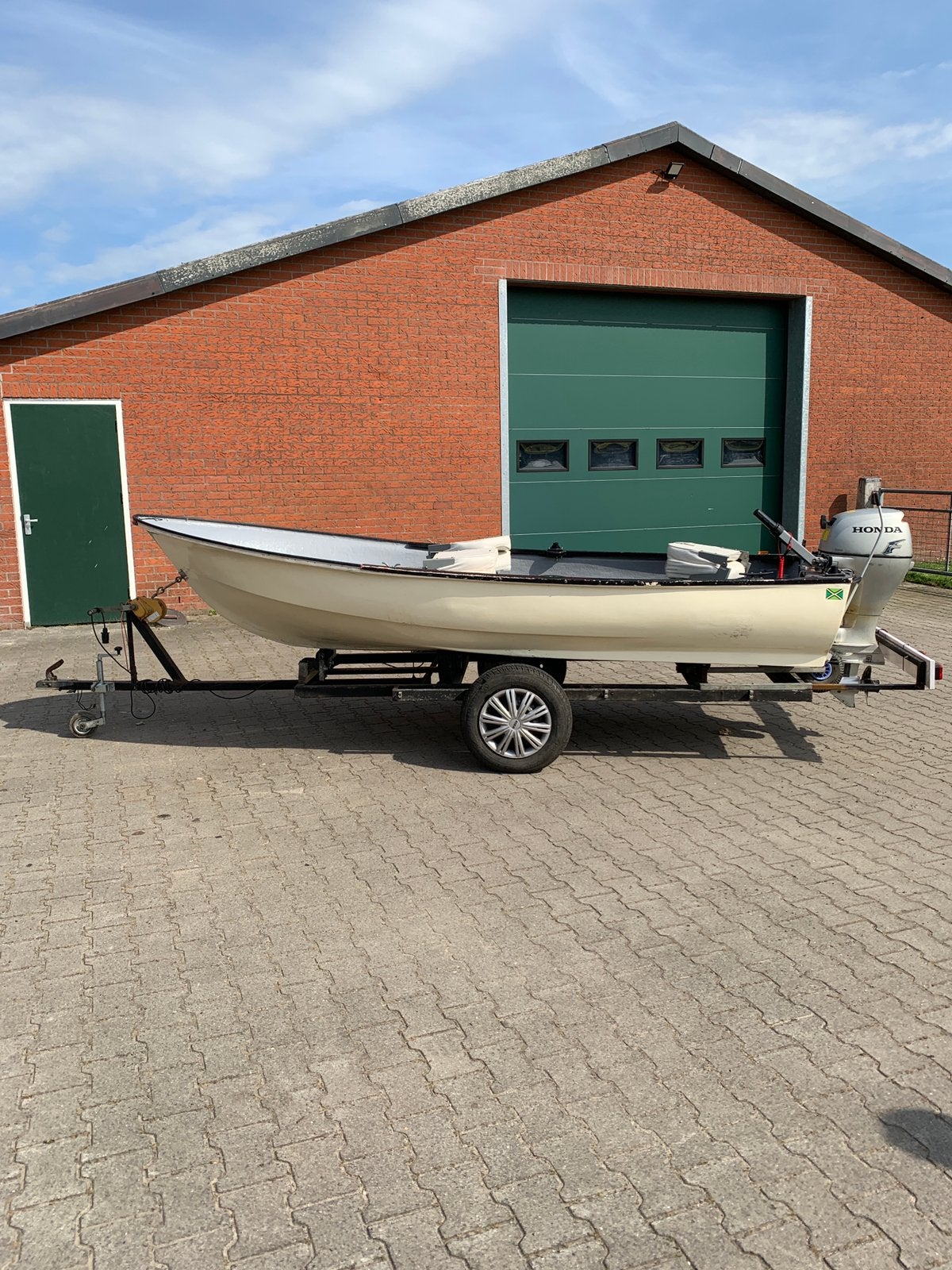 Visboot / sloep met 8 pk Honda buitenboordmotor, Ophalen, Gebruikt, Complete set