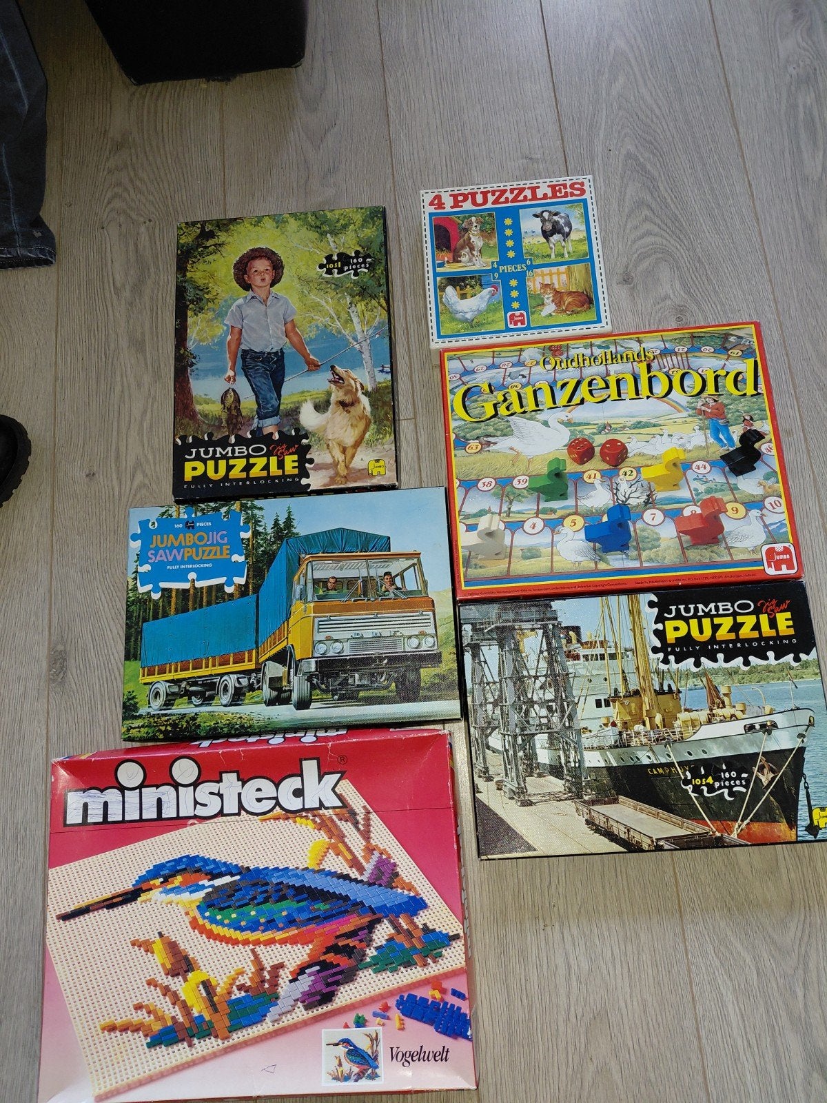 Diverse puzzels en Ministick set - Gebruikt, Ophalen of Verzenden, Minder dan 500 stukjes, Gebruikt, Legpuzzel