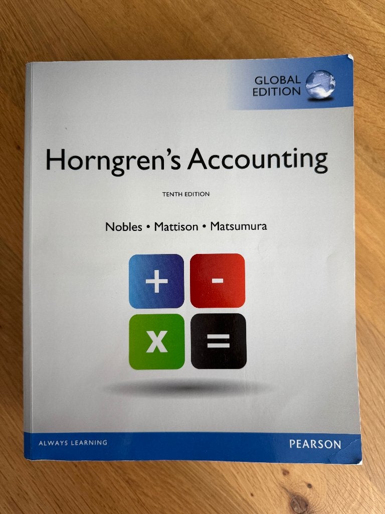 Horngren's Accounting, Ophalen of Verzenden, Zo goed als nieuw, Accountancy en Administratie