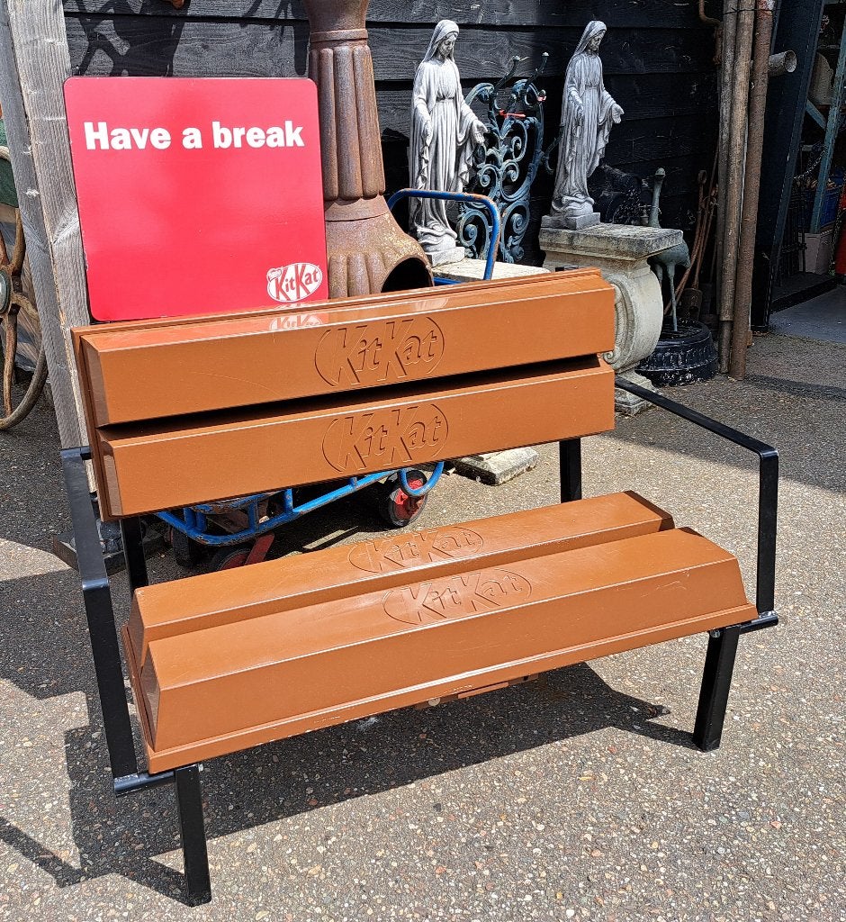 Nestle have a break have a KitKat metalen bank uniek item, Ophalen, Zo goed als nieuw, Reclamebord