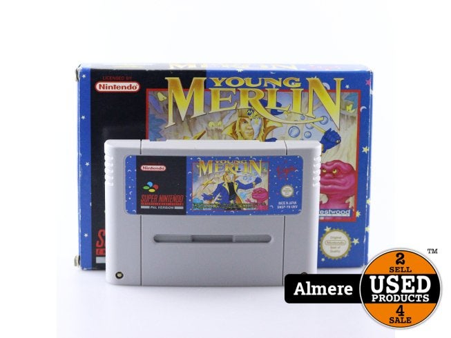 Super Nintendo Game: Young Merlin | Compleet in doos, Spelcomputers en Games, Nintendo, Zo goed als nieuw, Support@nintendo.com
