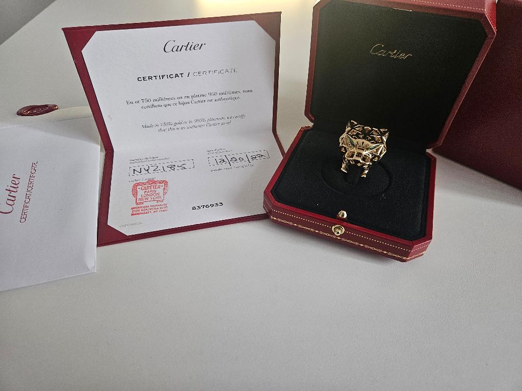 Cartier Panthère Ring - 18K Goud & VS Diamanten, Nieuw, Ophalen of Verzenden, 17 tot 18, Dame