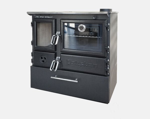 Stalen Houtkachel met oven en lade | ÇALI?KAN Model 214 7kw, Niet ingevuld, Niet ingevuld, Ophalen of Verzenden, Vrijstaand