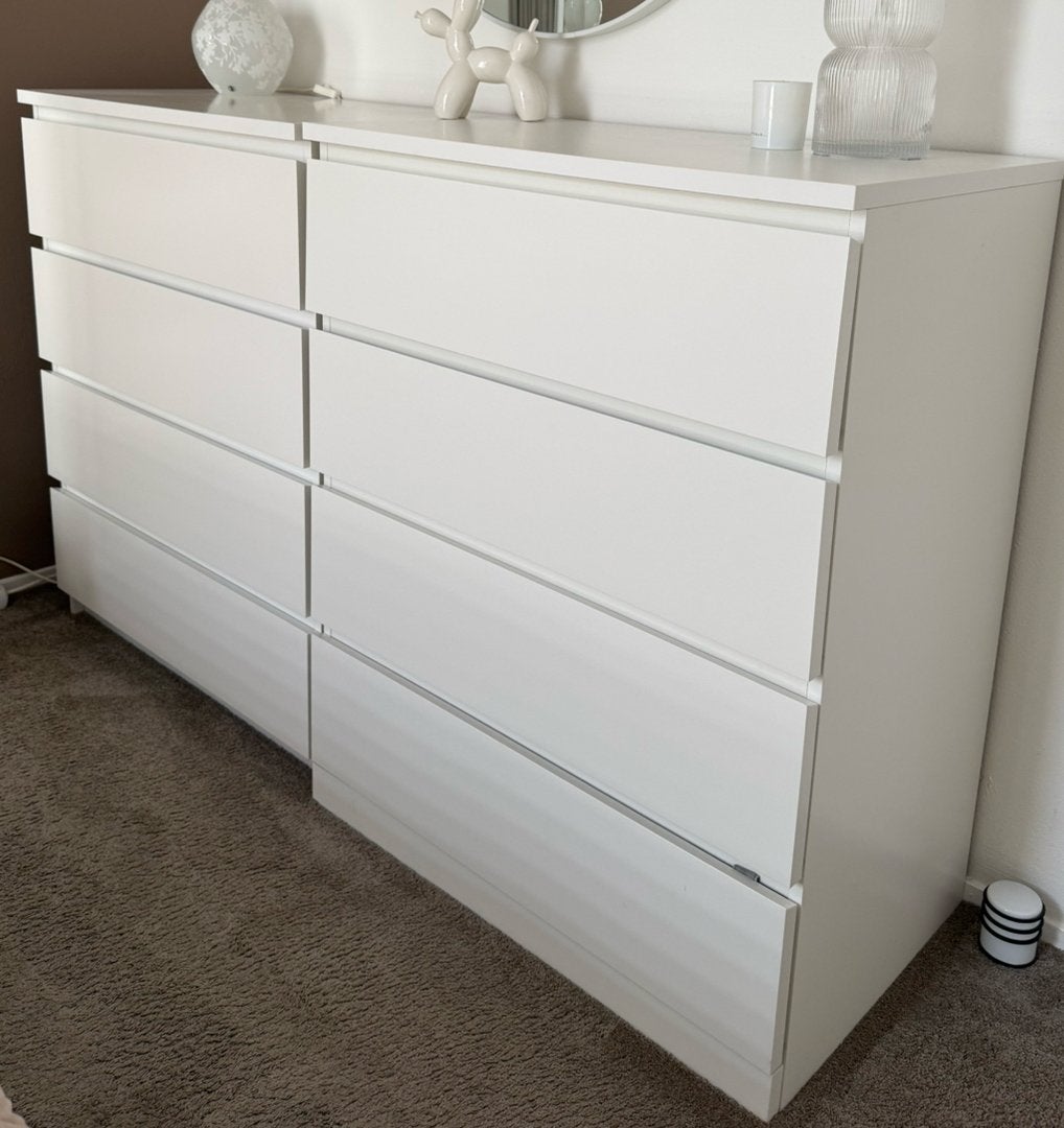 Witte MALM ladekasten te koop!, Ophalen, Gebruikt, 100 tot 150 cm, 50 tot 100 cm