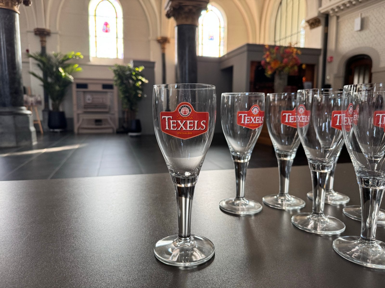 3 Texels bierglazen, Ophalen, Zo goed als nieuw, Overige merken, Glas
