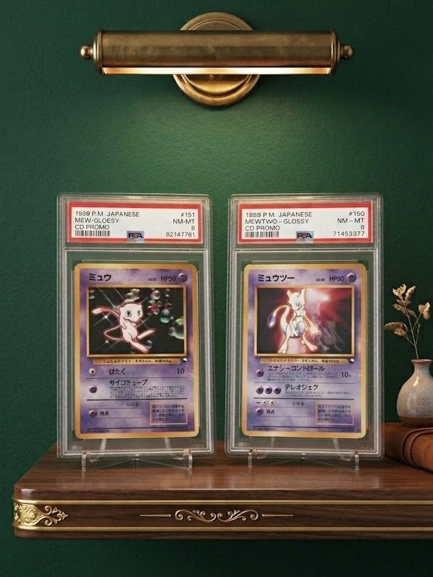 Mew vs. Mewtwo PSA 8, Ophalen of Verzenden, Zo goed als nieuw, Meerdere kaarten