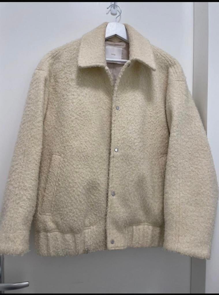 Mango bouclé jasje maat S met drukknopen, Ophalen of Verzenden, Gedragen, Maat 36 (S), Beige
