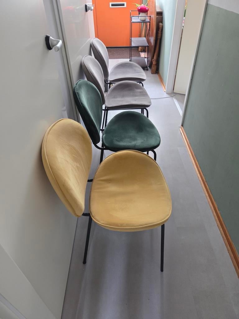 4 eettafel stoelen (evt. met tafel) Zie andere advertentie, Huis en Inrichting, Stoelen, Ophalen, Gebruikt, Overige kleuren, Vier