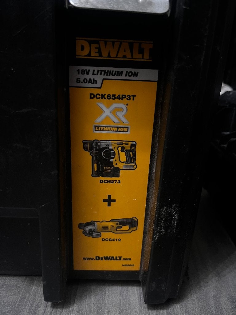 DeWalt set combi-hamer en haakse slijper DCK654P3T, Ophalen of Verzenden, Zo goed als nieuw, Gereedschapsset, DeWalt
