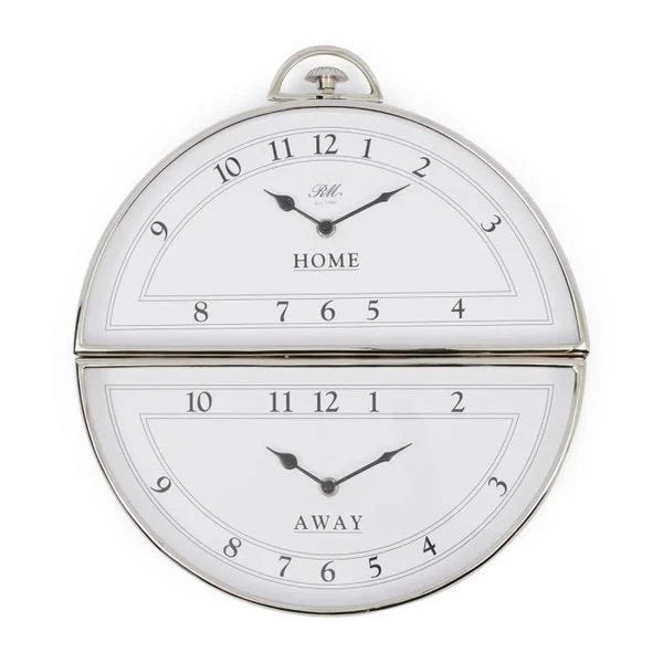 Klok; Rivièra Maison Brooklyn Double Wall Clock, Wandklok, Analoog, Ophalen of Verzenden, Zo goed als nieuw