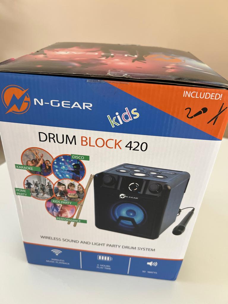 N-Gear Drum Block 420 - Draagbaar Drumstel & Karaoke, Ophalen of Verzenden, Zo goed als nieuw, Overige typen