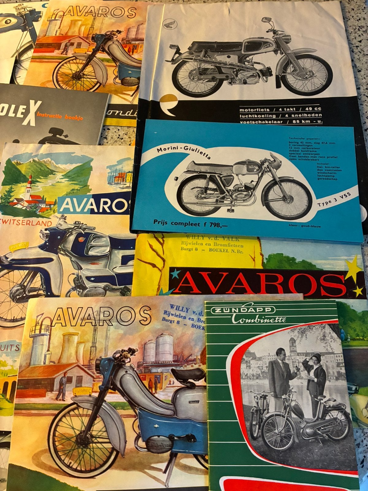 Folders van oldtimer bromfietsen, Ophalen, Overige merken
