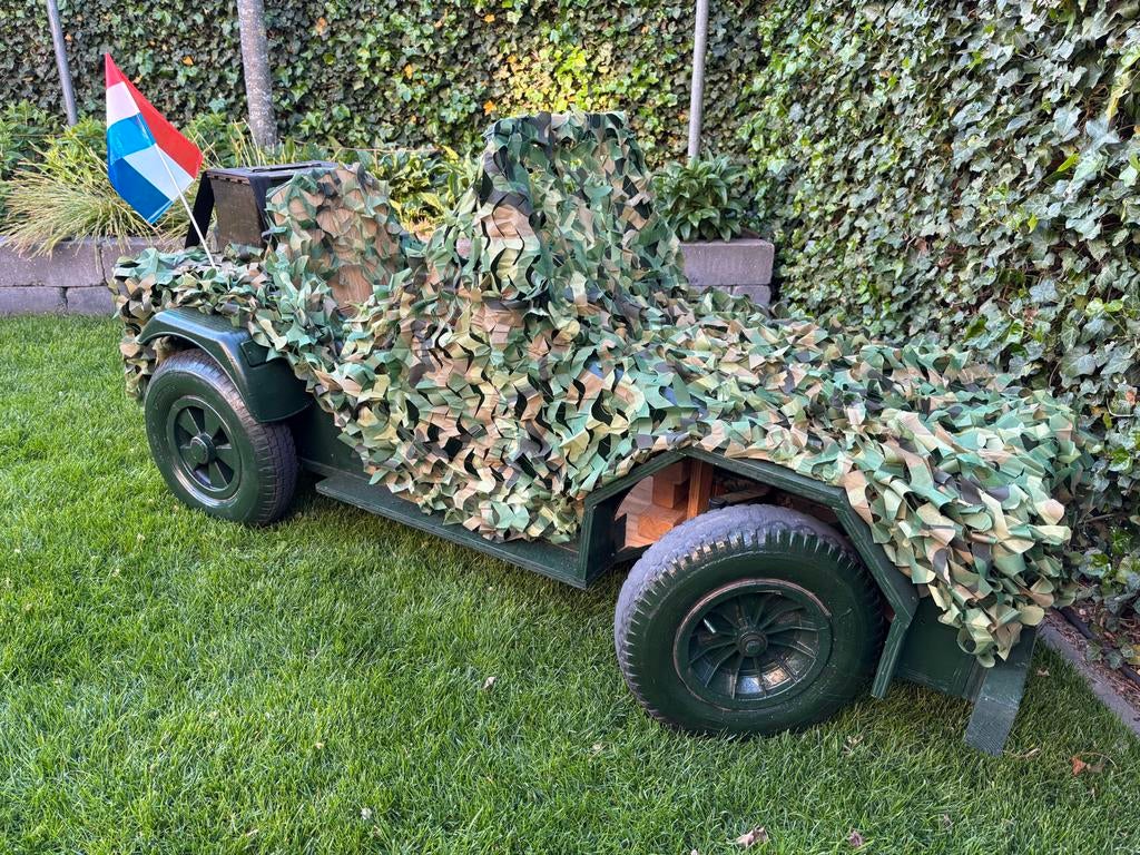Unieke camouflage zeepkist met Nederlandse vlag, Kinderen en Baby's, Speelgoed | Buiten | Skelters, Ophalen, Overige merken