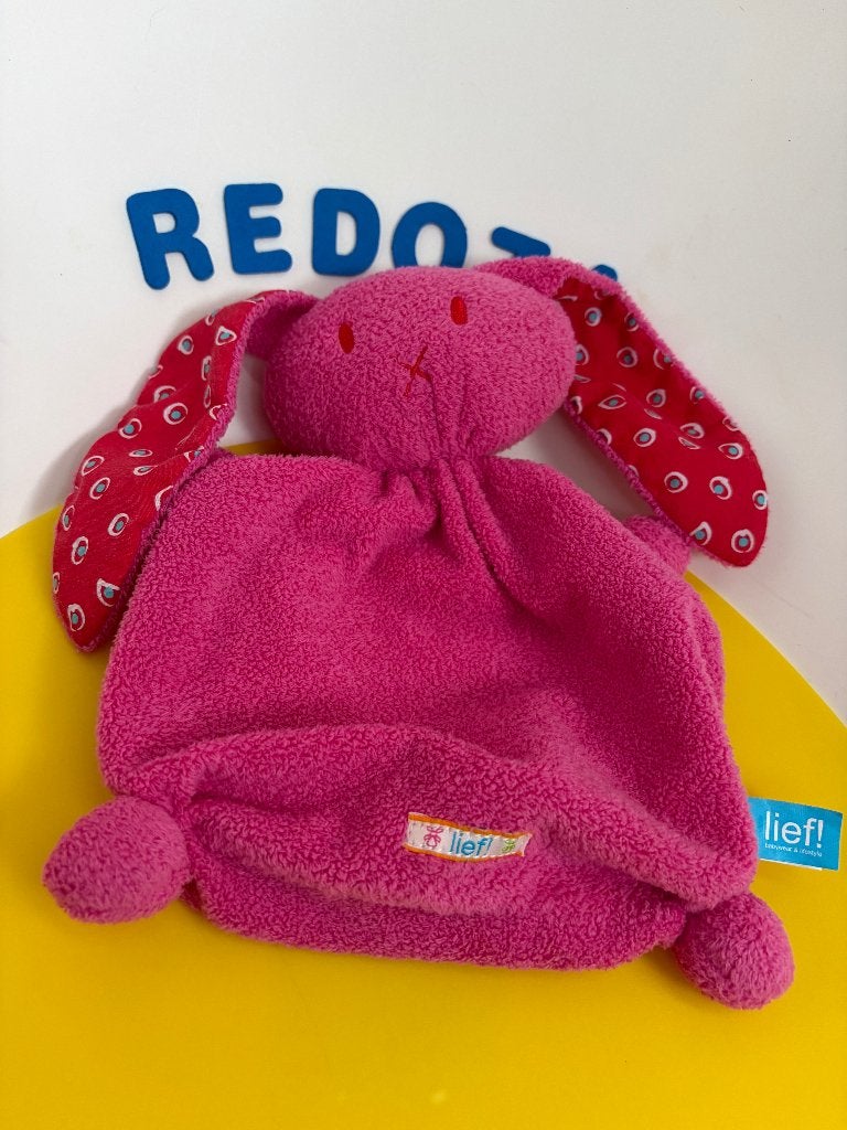 K2937 Lief ! lief lifestyle konijn doekje roze, Ophalen of Verzenden, Nieuw, Konijn