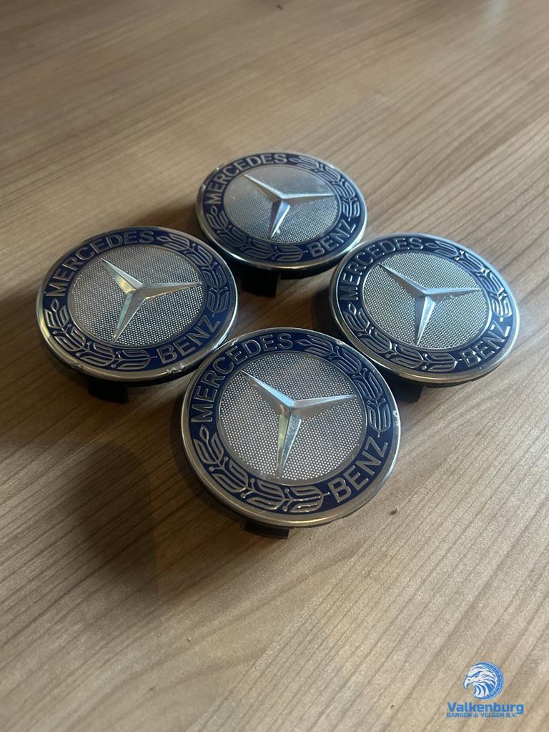 ORIGINELE Mercedes Benz naafkap naafdop set Blauw chroom