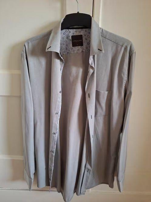 Cappuccino Italia Overhemd Maat L Grijs, Kleding | Heren, Overhemden, Zo goed als nieuw, Halswijdte 41/42 (L), Grijs, Cappuccino Italia