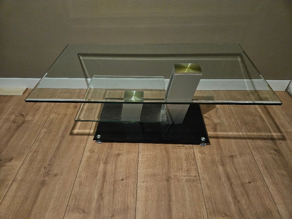 Salontafel glas 110 x 60cm, Ophalen, 100 tot 150 cm, 50 tot 100 cm, Zo goed als nieuw