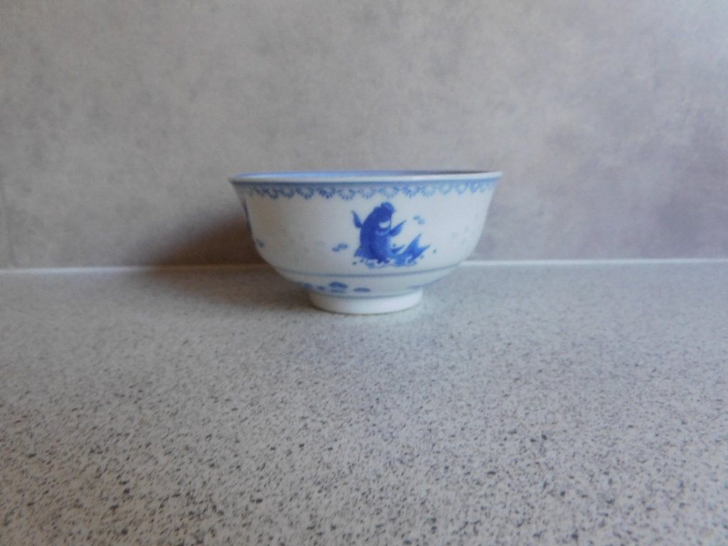 Rijstkom 11,5 cm. Wanyu Koi Blauw, Ophalen of Verzenden