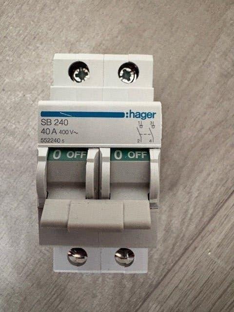 Hager Hoofdschakelaar 40A, Ophalen of Verzenden, Zo goed als nieuw, Hager, Schakelaar