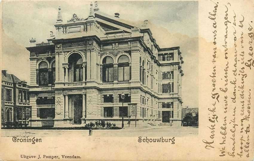 300-093-037 Groningen Schouwburg, Verzamelen, Verzenden, Voor 1920, Groningen
