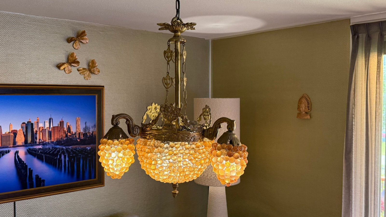 Handgemaakte kroonluchter / hanglamp - Murano style, Ophalen, Zo goed als nieuw