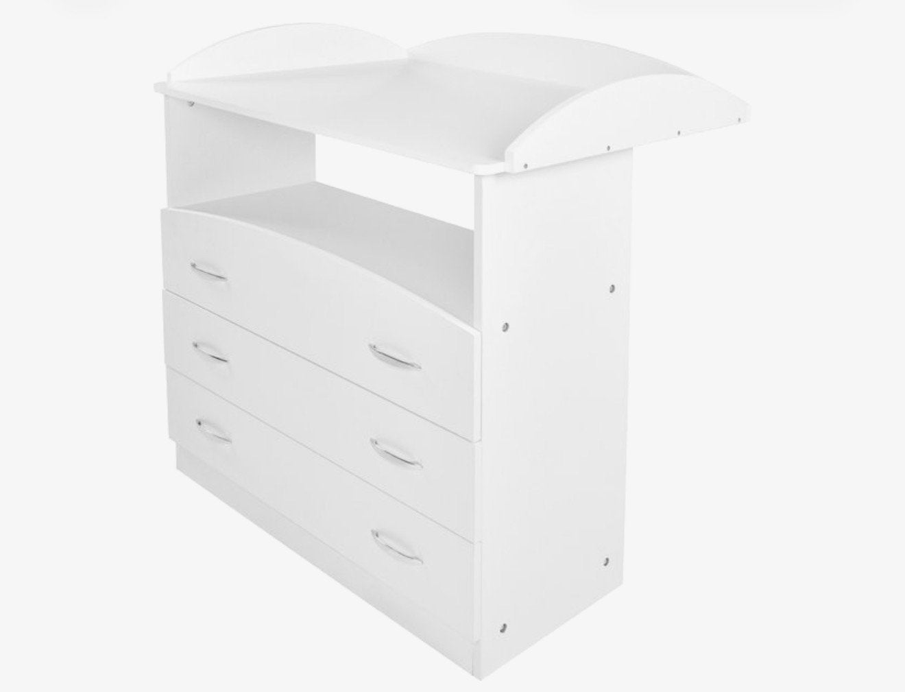Witte commode met 3 lades en opzetstuk, Gebruikt, 50 tot 70 cm, Ophalen of Verzenden, 75 tot 100 cm
