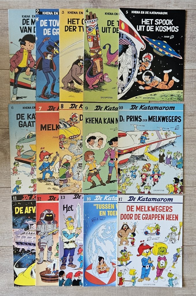 Khena en de Katamarom 1 t/m 13, 16 en 17 sc - Gos - Dupuis, Roland Goossens (Gos), Ophalen of Verzenden, Zo goed als nieuw, Meerdere stripboeken
