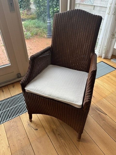 Rotan (eetkamer) stoelen met kussen (6 stuks), Huis en Inrichting, Ophalen, Gebruikt, Bruin, Landelijk