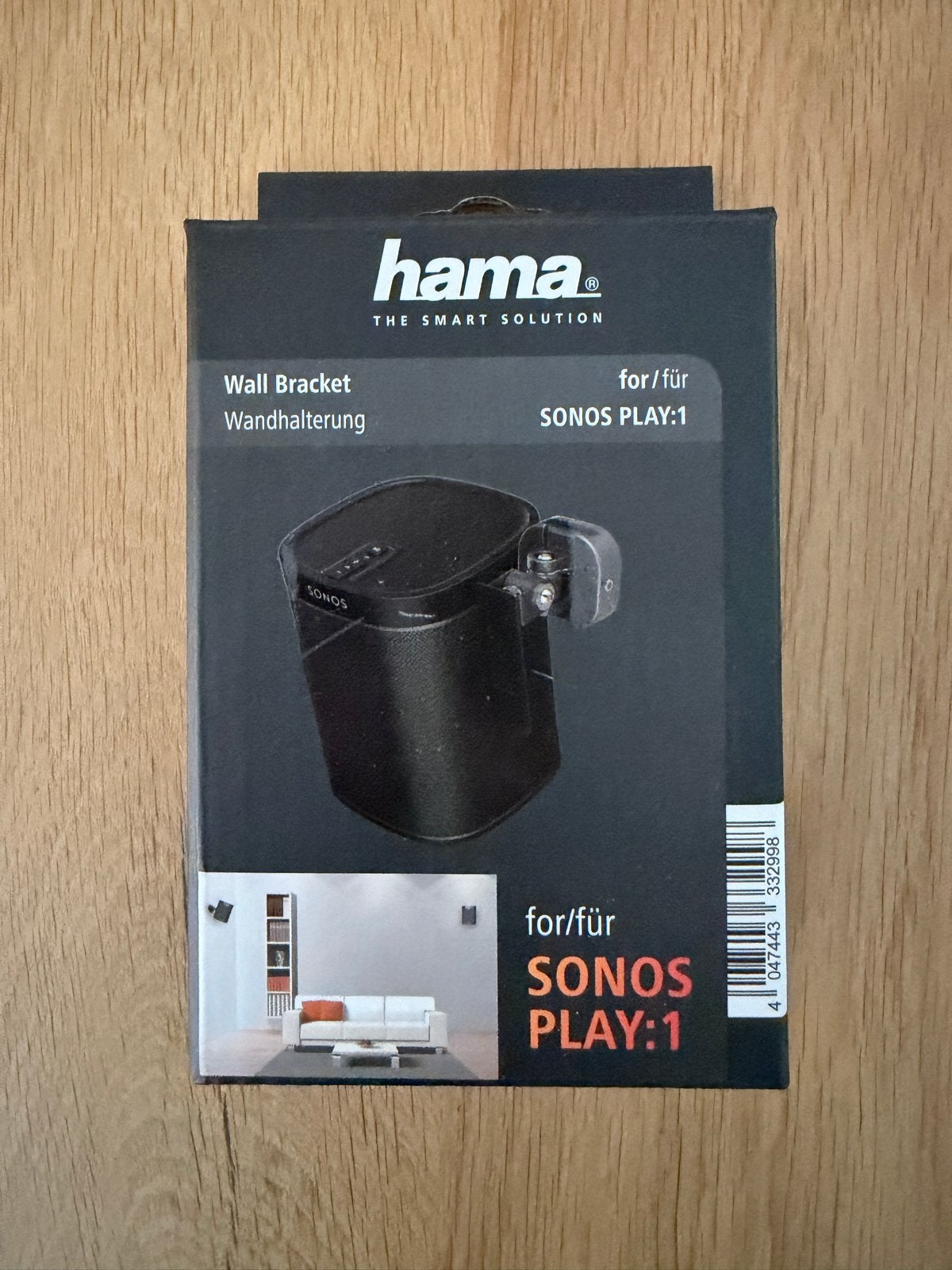 Hama muurbeugel voor Sonos Play:1 - *Nieuw in doos*, Overige merken, Inclusief muurbeugels, Overige typen, Nieuw
