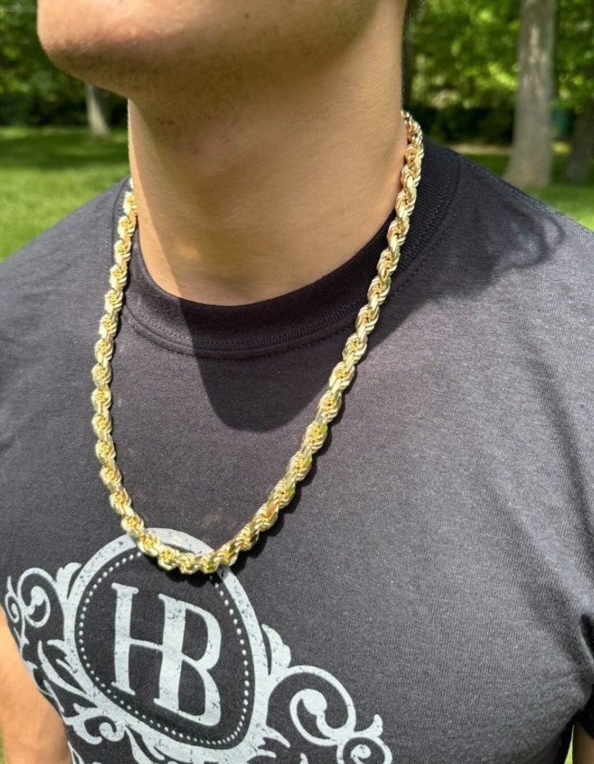 rope chain / ketting  ( GEZOCHT ) 8MM / 9MM, Ophalen, Zo goed als nieuw, Goud, Goud