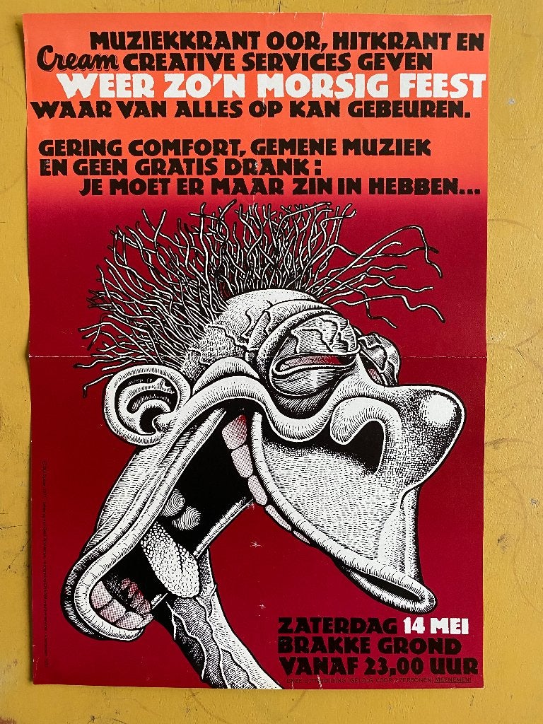 THE CLASH op Morsig Feest van muziekkrant OOR. 1977, Ophalen of Verzenden, Zo goed als nieuw, Poster, Artwork of Schilderij