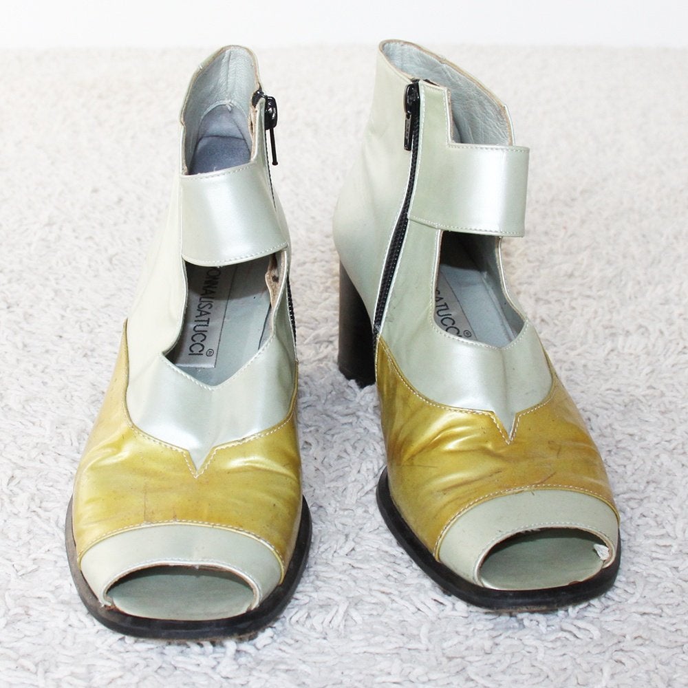 Vintage Leren Donna Lisa Tucci Schoenen (Maat 41) € 30,-, Kleding | Dames, Overige kleuren, Overige typen, Ophalen of Verzenden