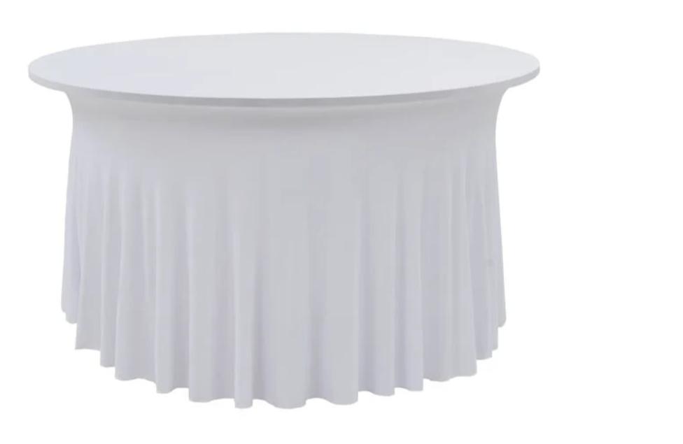 NIEUW | Tafelhoezen stretch met rok 150 cm 2 stuks! GRTS BEZ, Verzenden, Nieuw, Rond