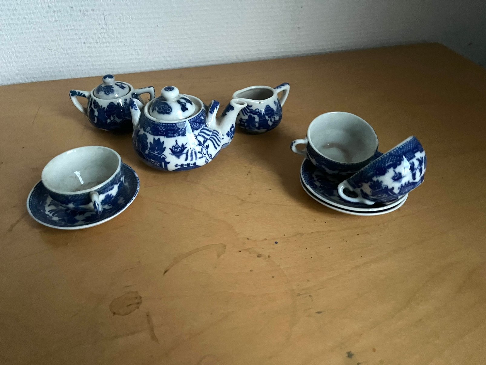 Japans blue willow kinder theeservies, Antiek en Kunst, Ophalen of Verzenden
