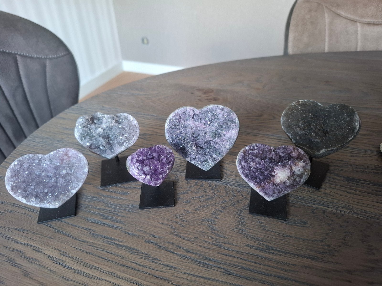 amethist hartjes (ook los te koop), Verzamelen, Mineralen en Fossielen, Ophalen of Verzenden