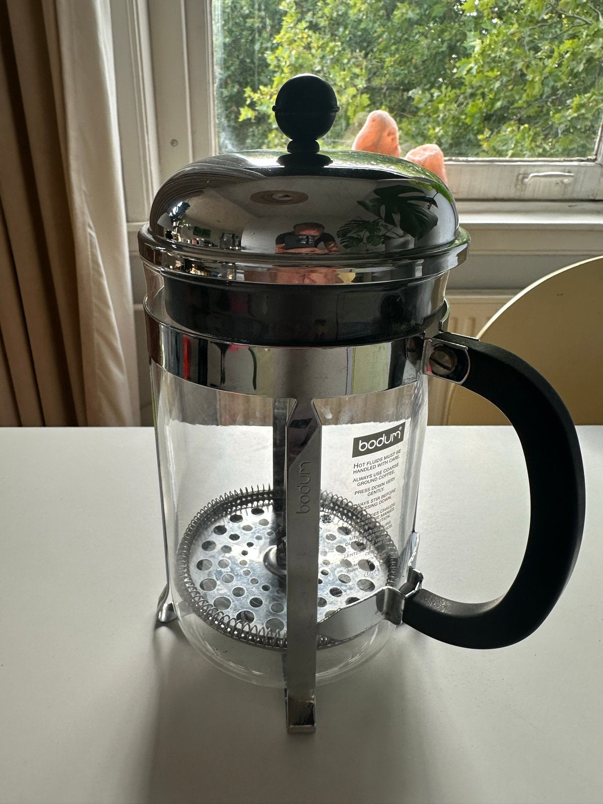 Bodum French Press - Chroom/Glas - 25 cm, Overige modellen, Gemalen koffie, Ophalen of Verzenden, Zo goed als nieuw
