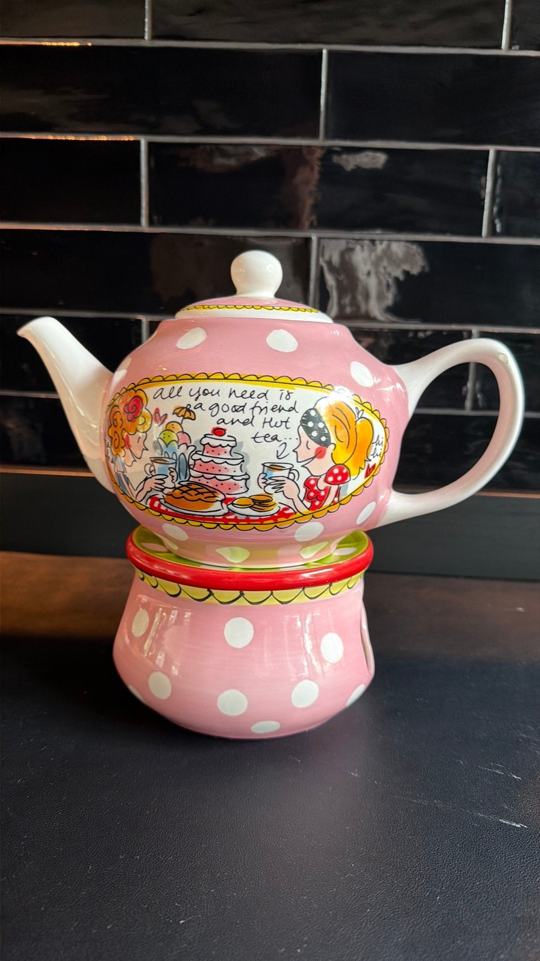 Blond high tea theepot, Gebruikt, Overige typen, Ophalen of Verzenden, Aardewerk
