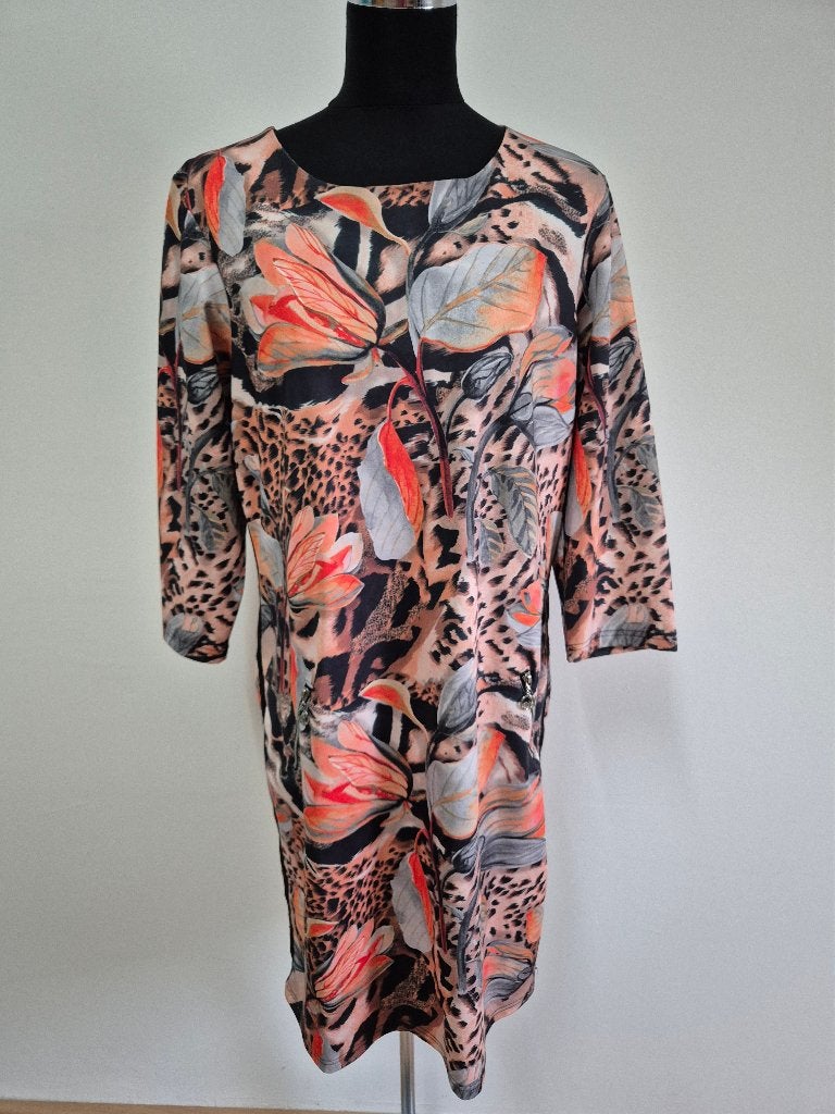 J42 - Fleurige Angelle Milan jurk maat XL (1), Kleding | Dames, Jurken, Ophalen of Verzenden, Zo goed als nieuw, Maat 46/48 (XL) of groter