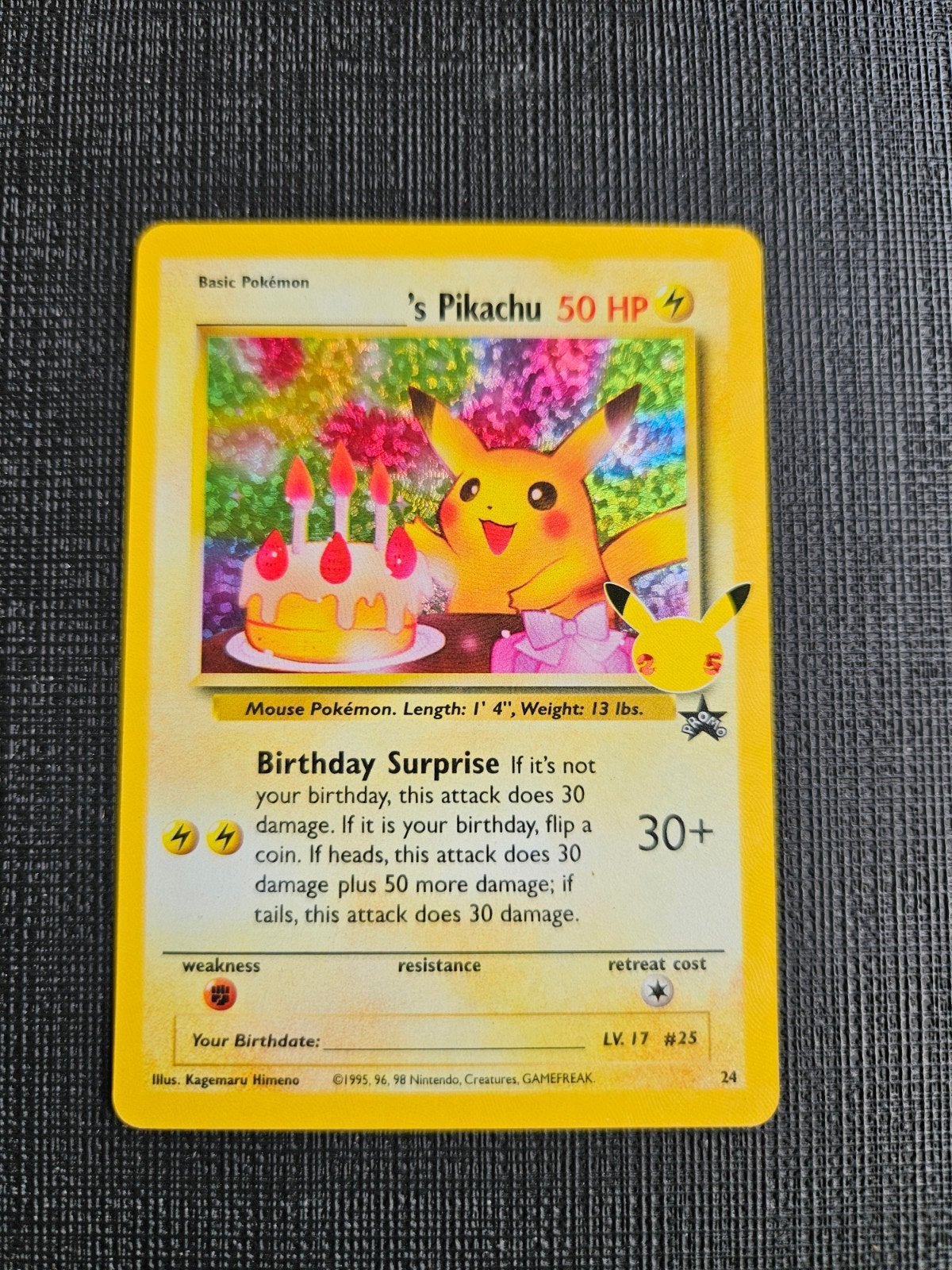 Pokémon TCG - Birthday Pikachu Promo Kaart  - Celebrations, Hobby en Vrije tijd, Verzamelkaartspellen | Pokémon, Ophalen