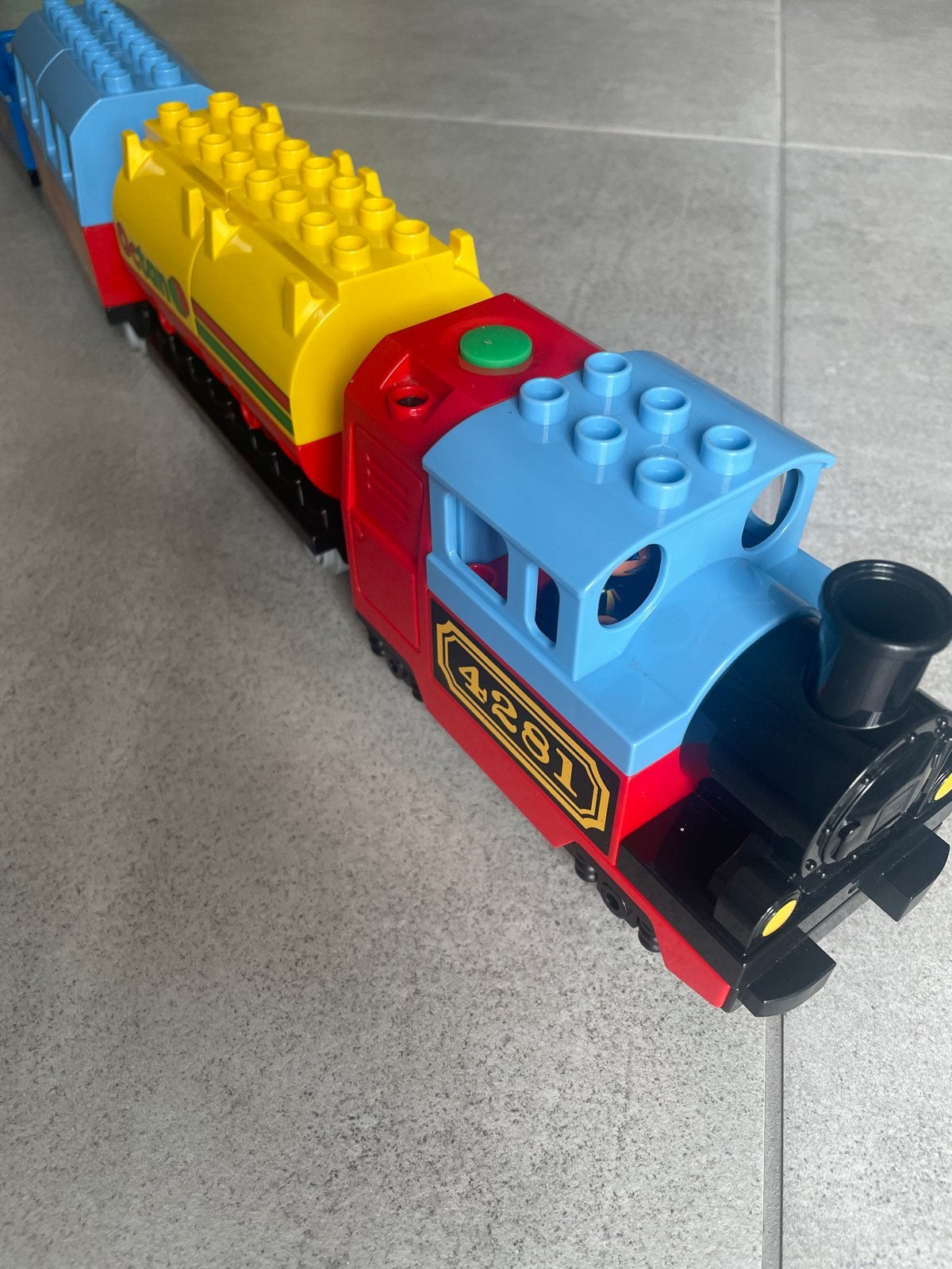 Duplo Treinset met Elektrische Trein en Veel Rails, Gebruikt, Ophalen of Verzenden, Duplo, Inclusief accessoires