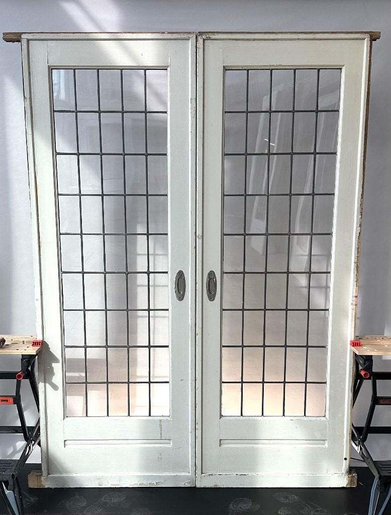Glas in lood schuifdeuren ensuite, Doe-het-zelf en Verbouw, Ophalen, Gebruikt, Minder dan 80 cm, Binnendeur