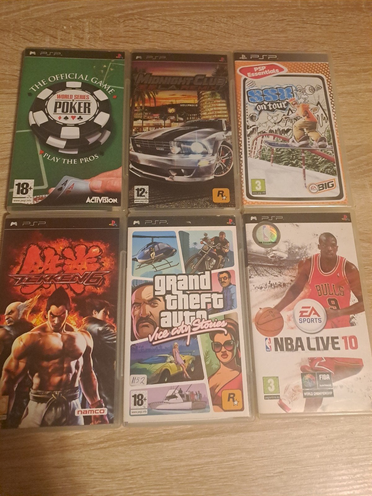 PSP Games: World Series Poker, Midnight Club, Tekken 6, GTA, Avontuur en Actie, Gebruikt, Vanaf 18 jaar, 1 speler