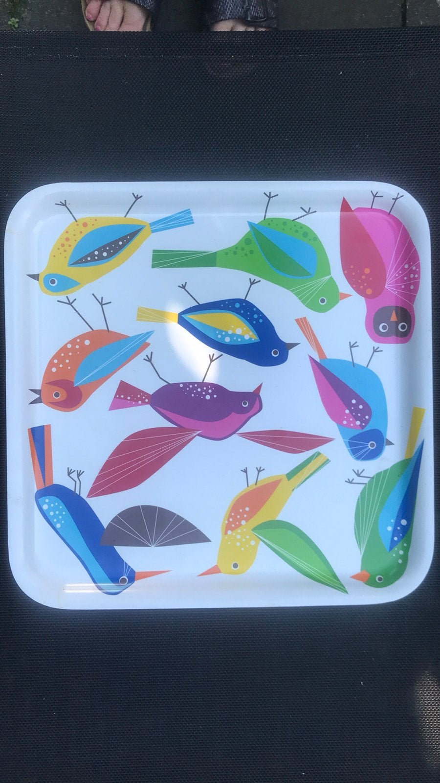 Dienblad met vogels - IKEA Barbar, Huis en Inrichting, Ophalen of Verzenden, Zo goed als nieuw, Rechthoekig, Hout