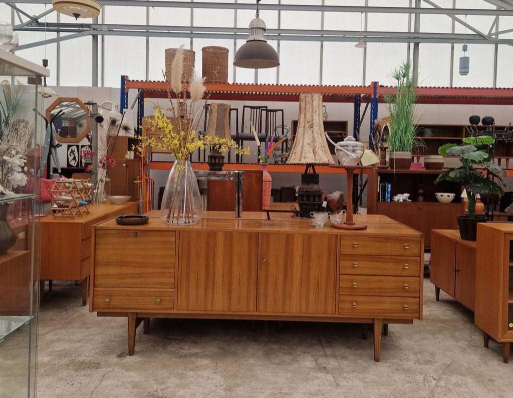 Mooi vintage dressoir met drankenkast, 210cm, ., ., Ophalen of Verzenden, Zo goed als nieuw