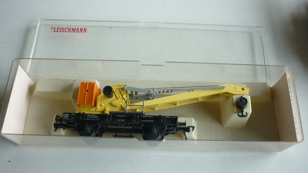 Fleischmann H0 5019 Wyhlen kraanwagon in ovp, Hobby en Vrije tijd, Gebruikt, Gelijkstroom, Fleischmann, Wagon