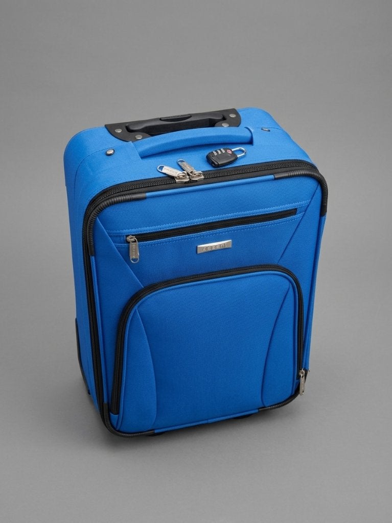 Decent lichtgewicht handbagage koffer met slotje - Blauw, Minder dan 50 cm, Zo goed als nieuw, Zacht kunststof, 35 tot 45 cm