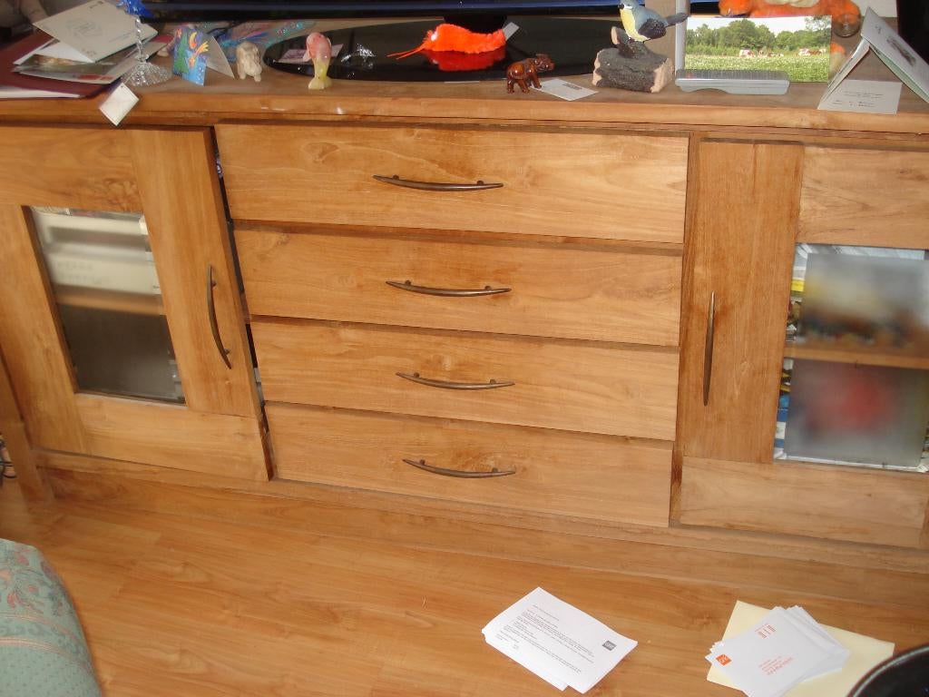 Teak dressoir, Gebruikt, Met deur(en), 150 tot 200 cm, Teakhout