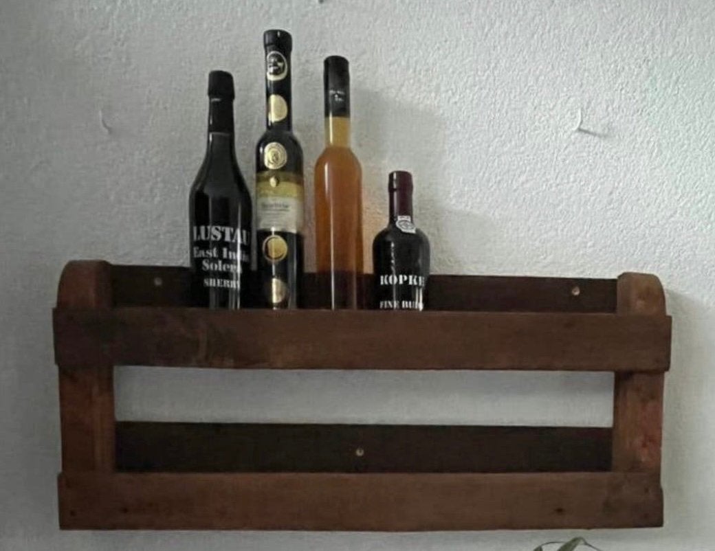 Rustiek houten wandrek | massief hout |  60 cm, Ophalen of Verzenden, Zo goed als nieuw