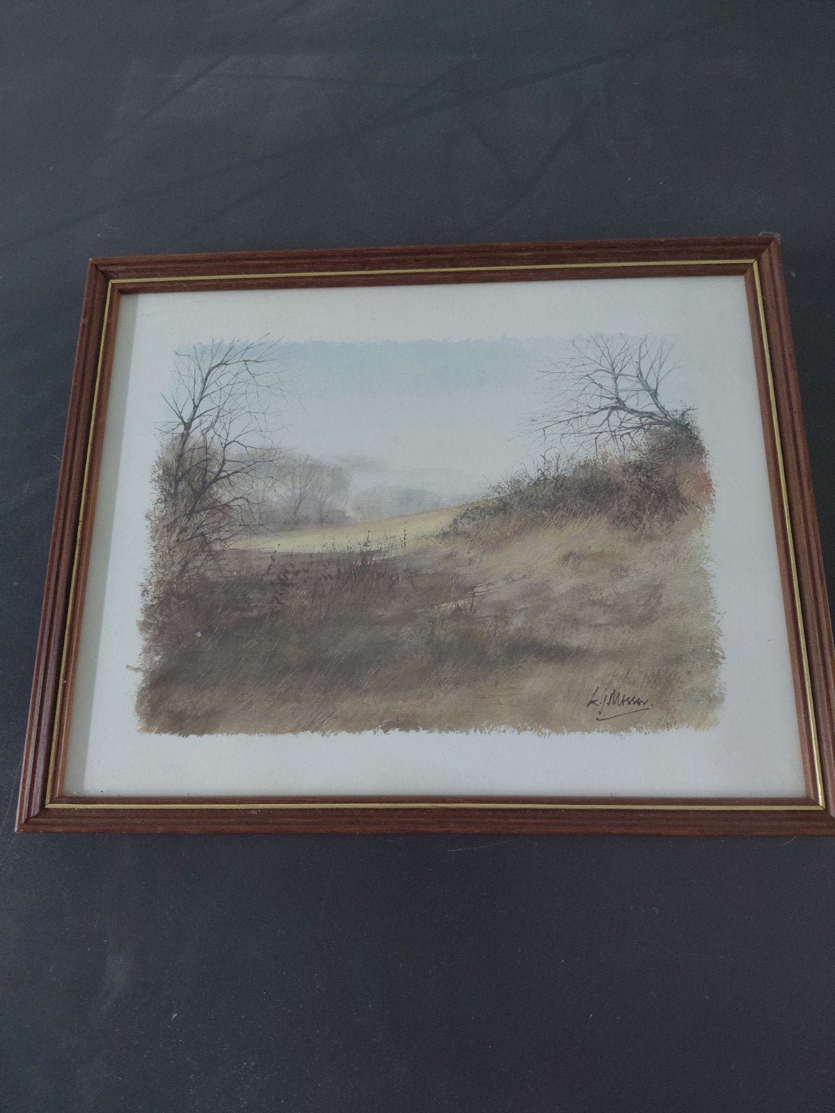 Schilderij Landschap met Bomen en Struiken, Ophalen of Verzenden