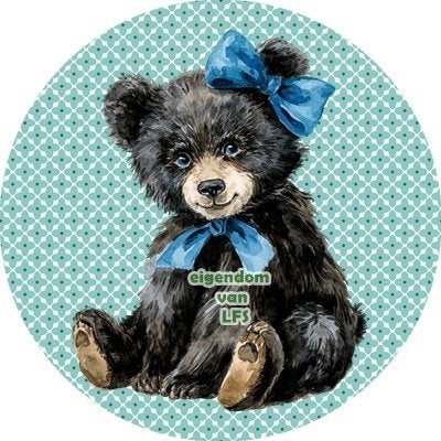lf550 ouwel beertje 20x4,7cm eetbare cupcake rondjes vers, Ophalen of Verzenden, Nieuw, Cupcakes, Versiering
